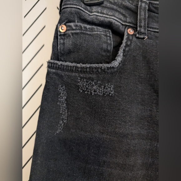 Pilcro Anthropologie vintage straight jean black size 32 distressed - Picture 5 of 12